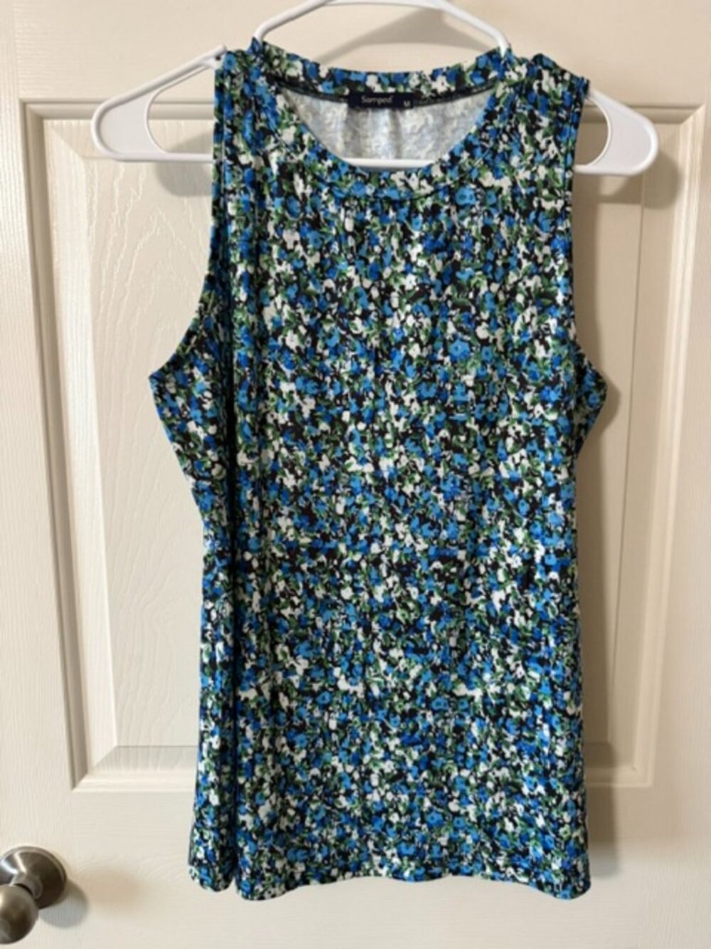 Sampeel Blue Floral Sleeveless Top